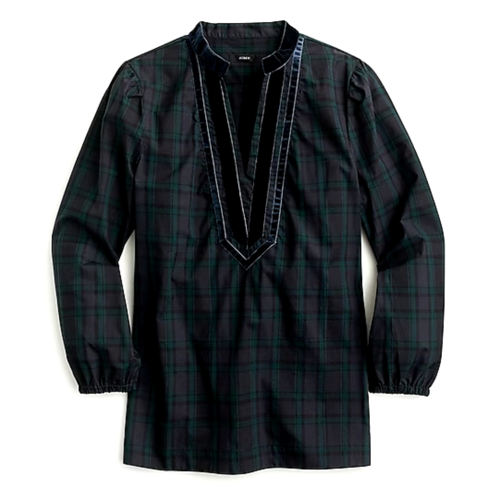 J. Crew Velvet-trimmed V-neck Tunic
